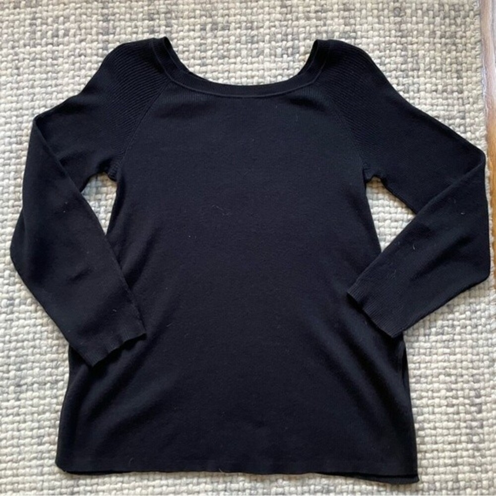 Favorite Daughter Black Ribbed Wool Cashmere Sweater XS